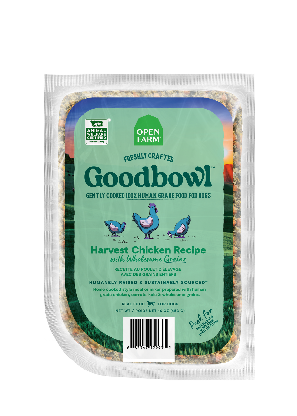 Harvest Chicken Gently Cooked Frozen Dog Food – Human-Grade 16 Pouches