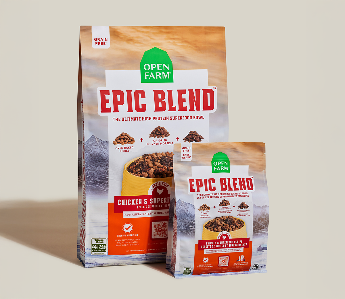 High-Protein Chicken Superfood Dog Kibble - Oven-Baked & Air-Dried Blend