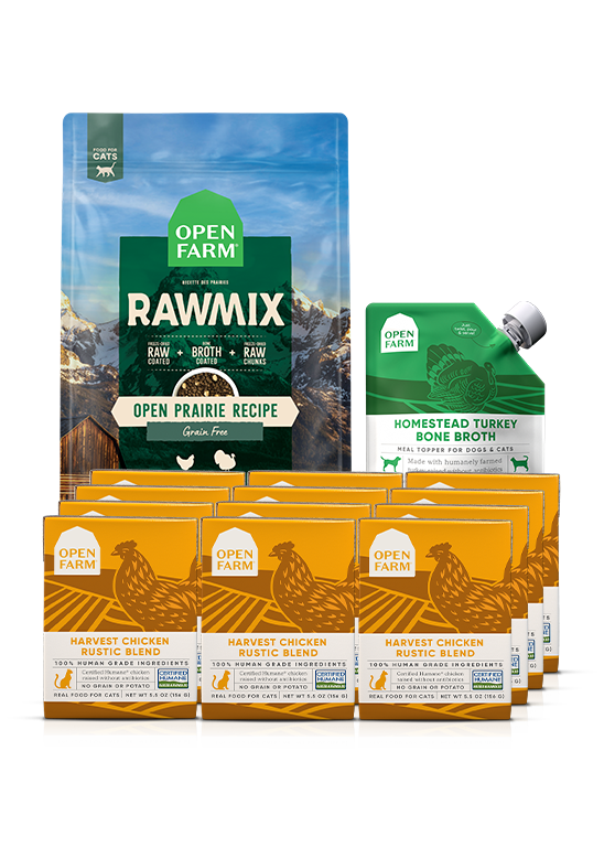 Cat RawMix Plus Bundle – Grain-Free Kibble, Wet Stew & Turkey Broth