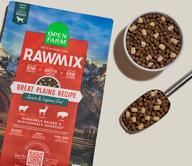 Lamb, Venison & Bison Grain-Free Raw-Coated Dog Kibble - Poultry-Free Recipe