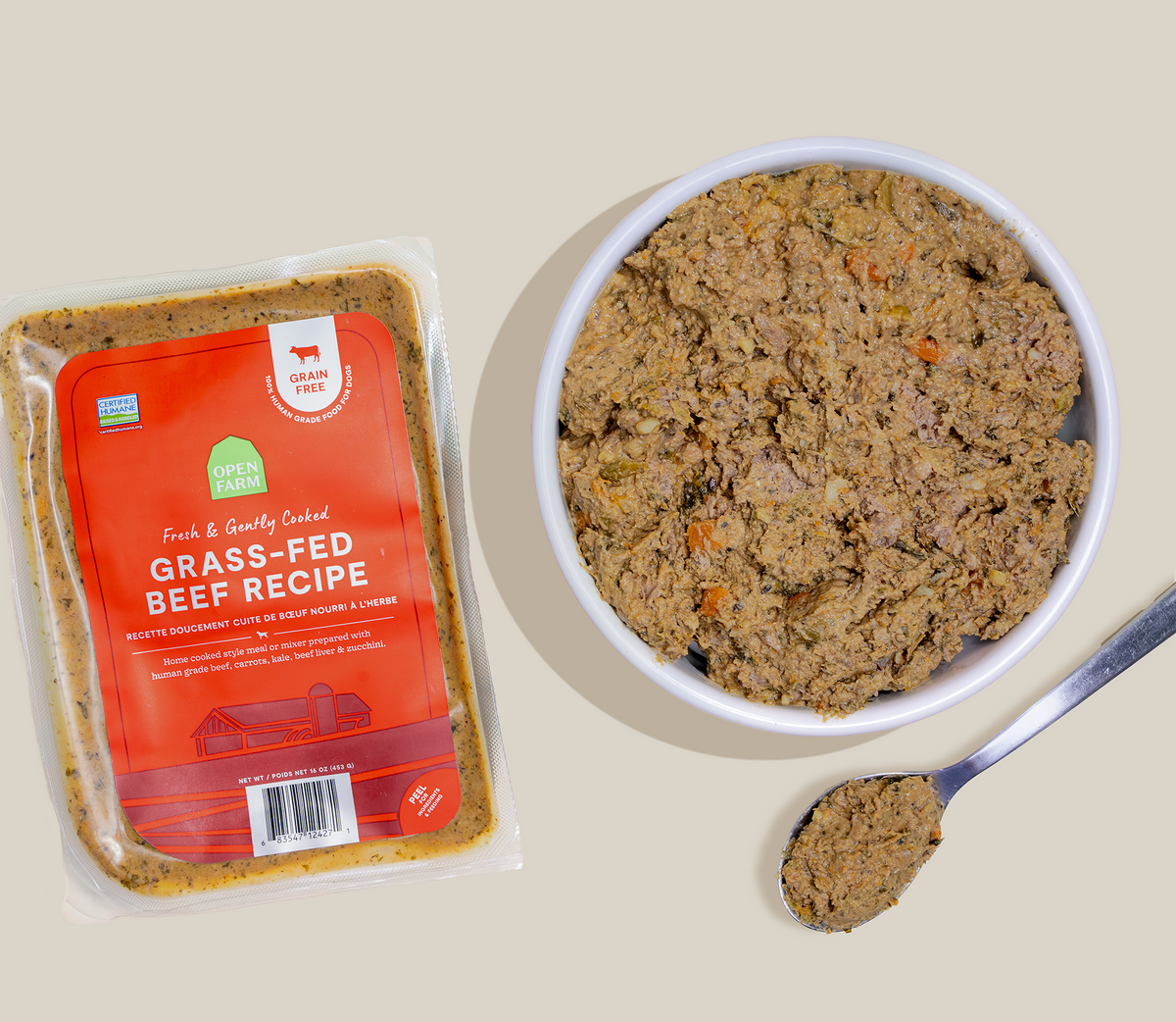 Grass-Fed Beef Gently Cooked Frozen Dog Food – Human-Grade Recipe