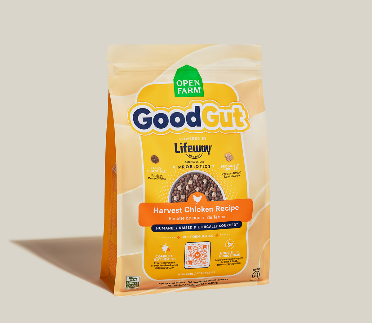 Chicken Digestive Dog Kibble with Freeze-Dried Cubes & 2B Probiotic CFUs