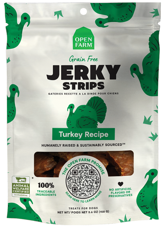 Grain-Free Turkey Jerky Dog Strips - Humanely Raised, Soft Chewy Reward