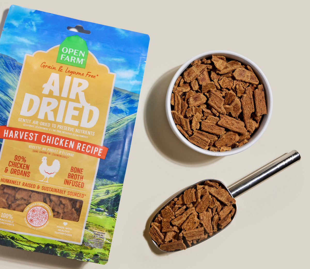 Meaty Air-Dried Chicken Dog Food – 90% Chicken, Complete Meal or Topper