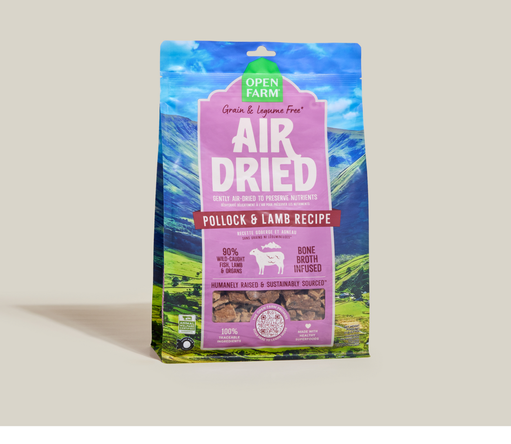 Wild Pollock & Lamb Air-Dried Dog Food – 90% Fish & Lamb Meal or Topper