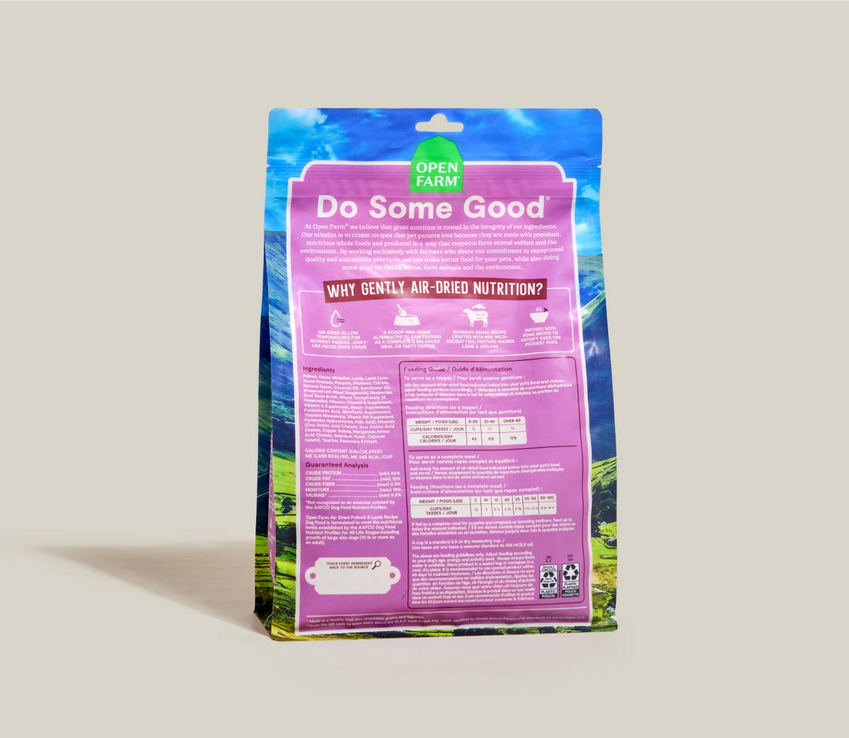 Wild Pollock & Lamb Air-Dried Dog Food – 90% Fish & Lamb Meal or Topper