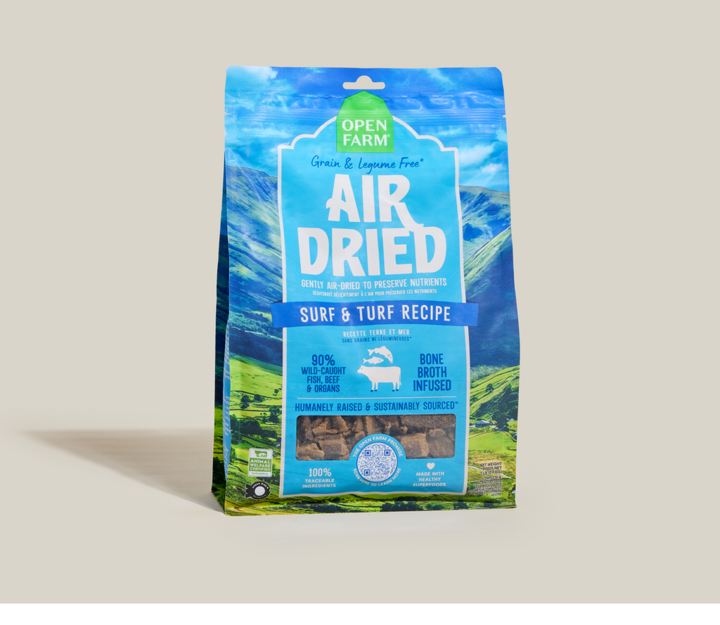 Air-Dried Surf & Turf Dog Food - 90% Salmon & Beef, Jerky-Style Complete Meal