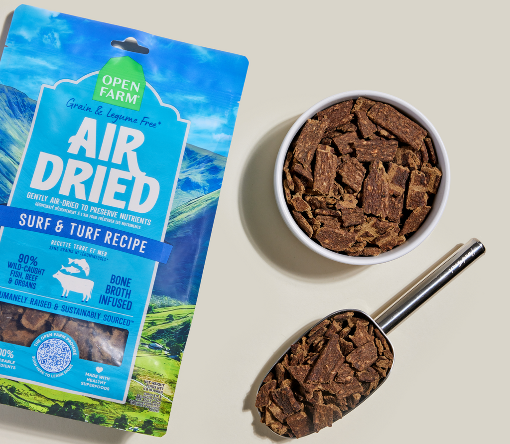 Air-Dried Surf & Turf Dog Food - 90% Salmon & Beef, Jerky-Style Complete Meal