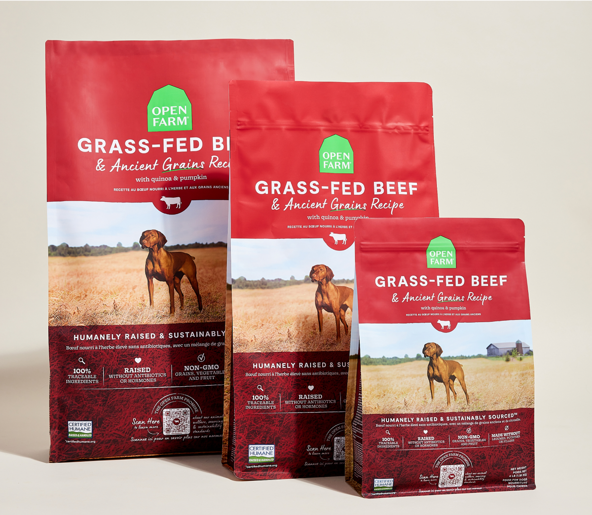 Certified Humane Grass-Fed Beef & Ancient Grains Dry Dog Kibble