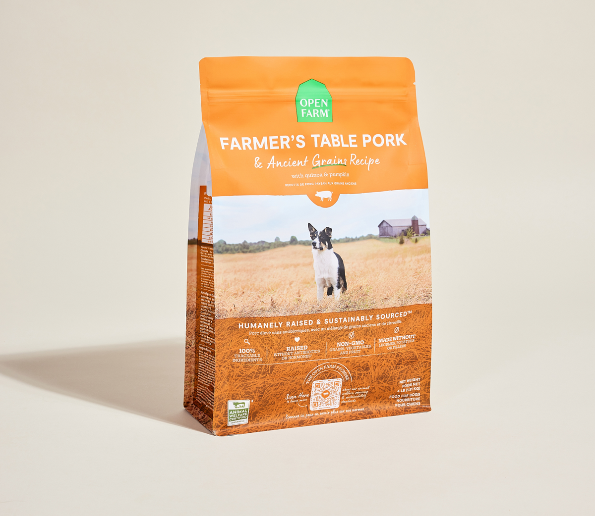 Pork & Ancient Grains Dry Dog Food - Complete Kibble with Pumpkin & Quinoa