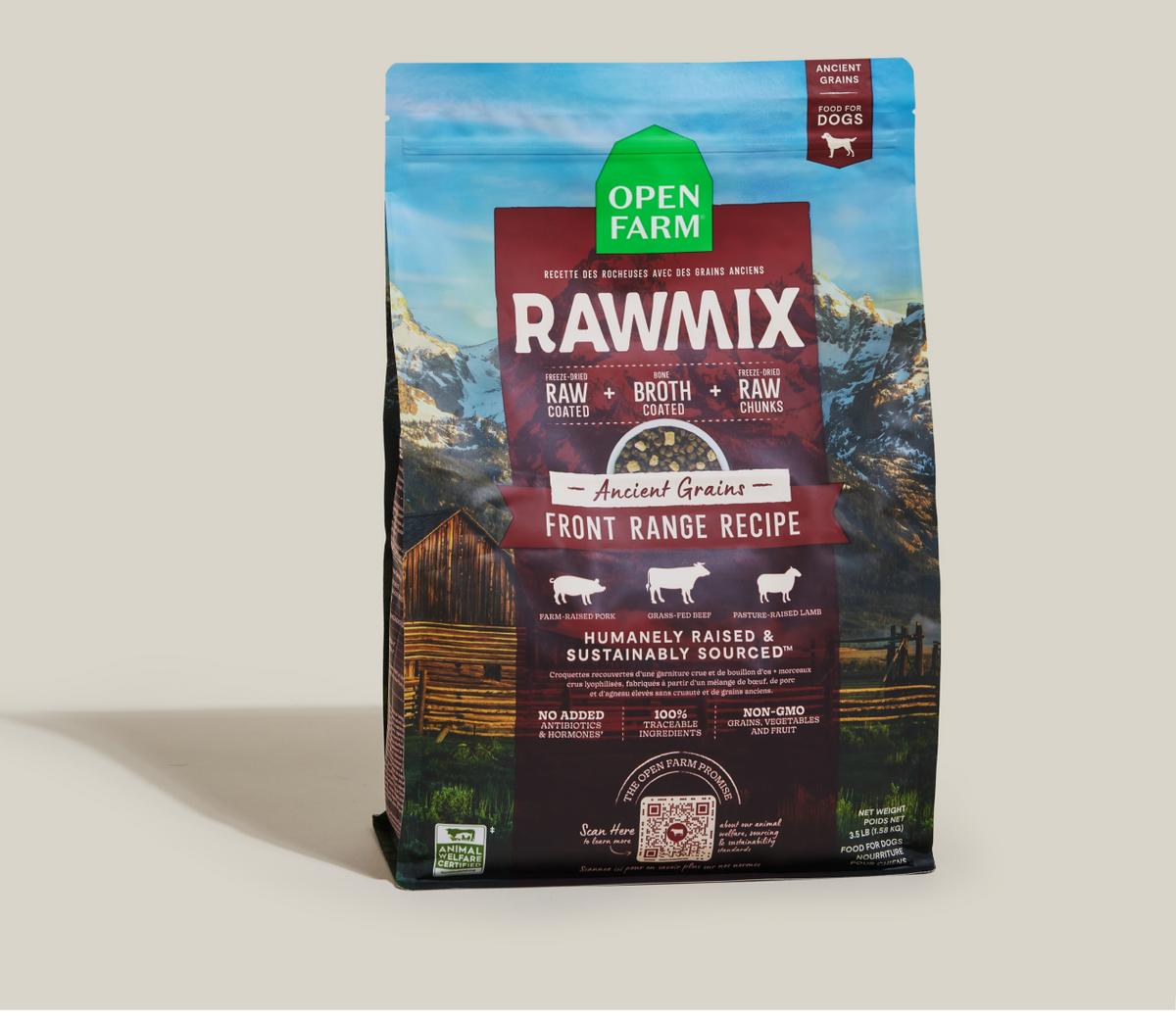 Multi-Protein Beef, Lamb & Pork Ancient Grain Dog Kibble – Raw-Coated