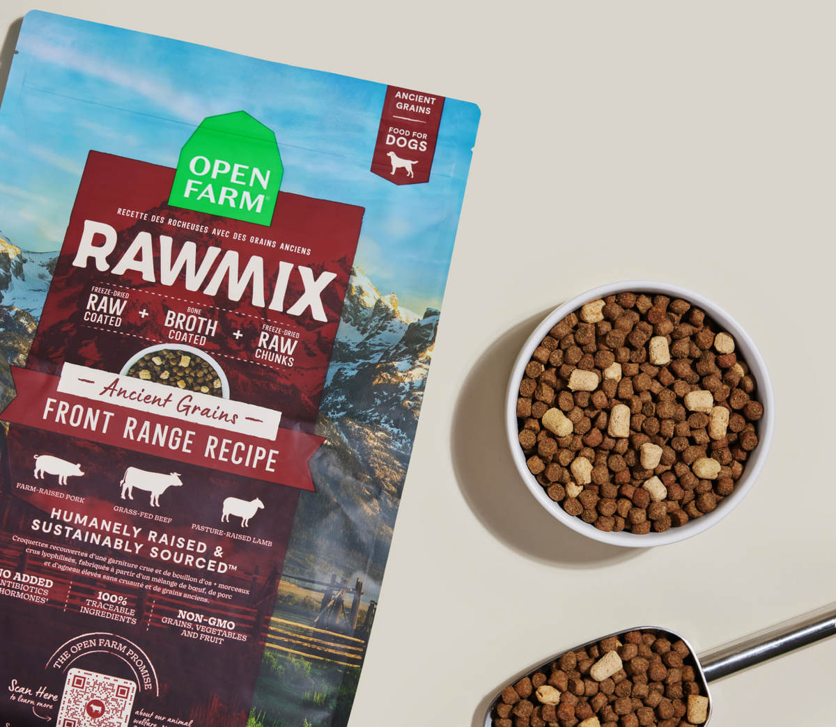 Multi-Protein Beef, Lamb & Pork Ancient Grain Dog Kibble – Raw-Coated