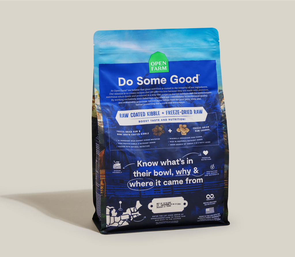 Wild Ocean Fish Ancient Grains Dog Kibble – Freeze-Dried Coated, Skin & Coat