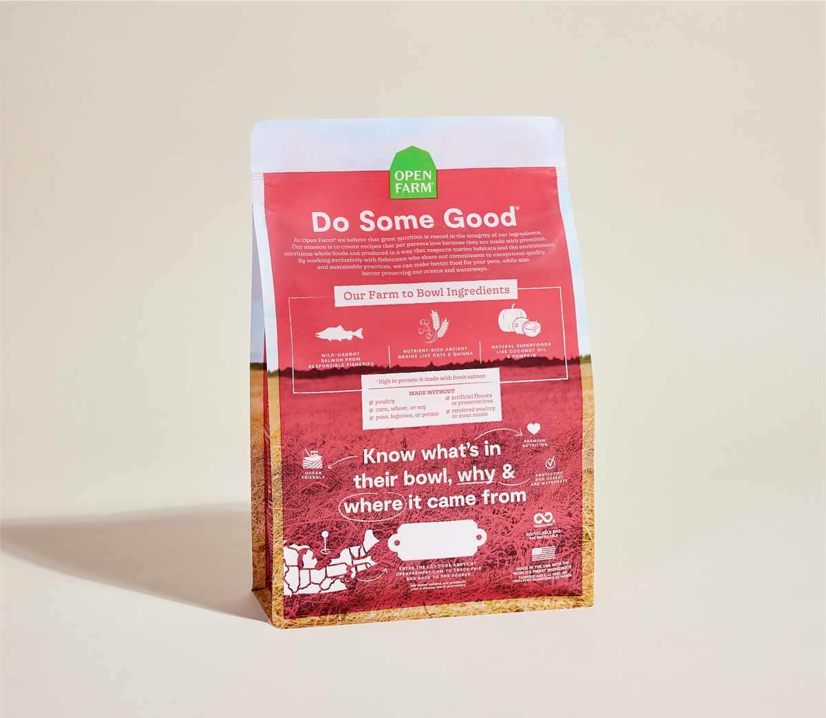 Pacific Salmon & Ancient-Grain Dog Kibble – Omega-3 Quinoa Friendly