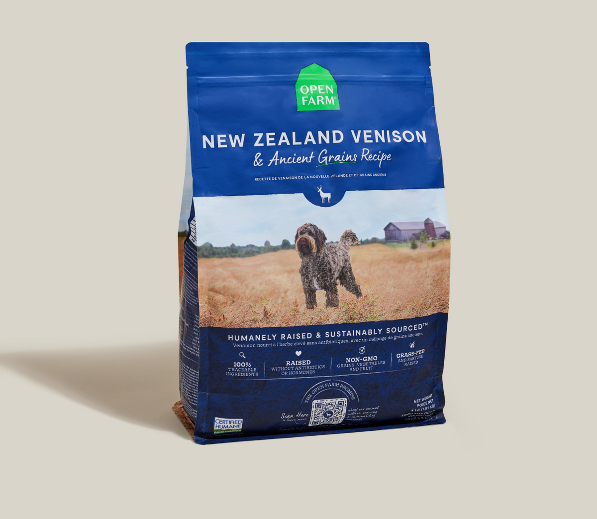New Zealand Venison & Ancient Grains Dry Dog Food - Hypoallergenic Kibble