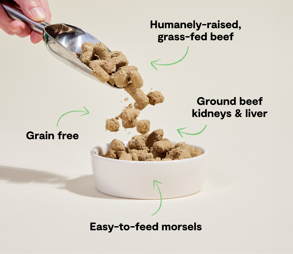 Single-Protein Grass-Fed Beef Freeze-Dried Raw Morsels – Dog Food, Grain-Free