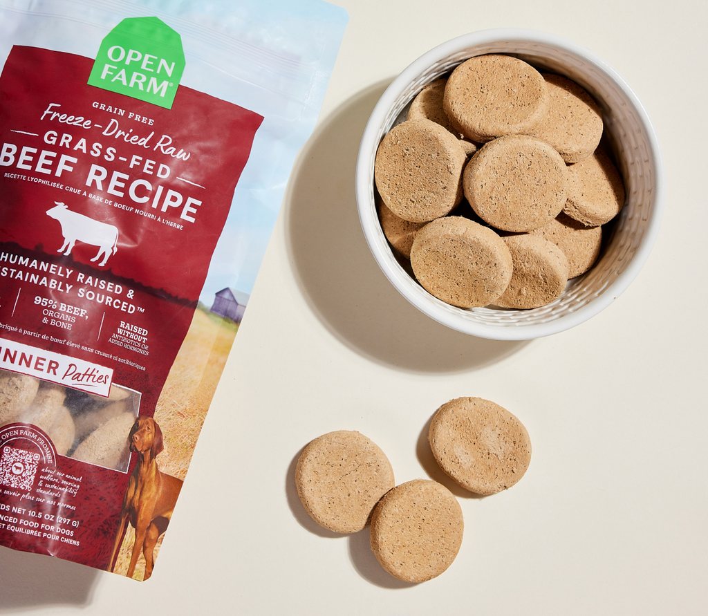 Freeze-Dried Raw Grass-Fed Beef Patties for Dogs - 95% Beef, Organ & Bone