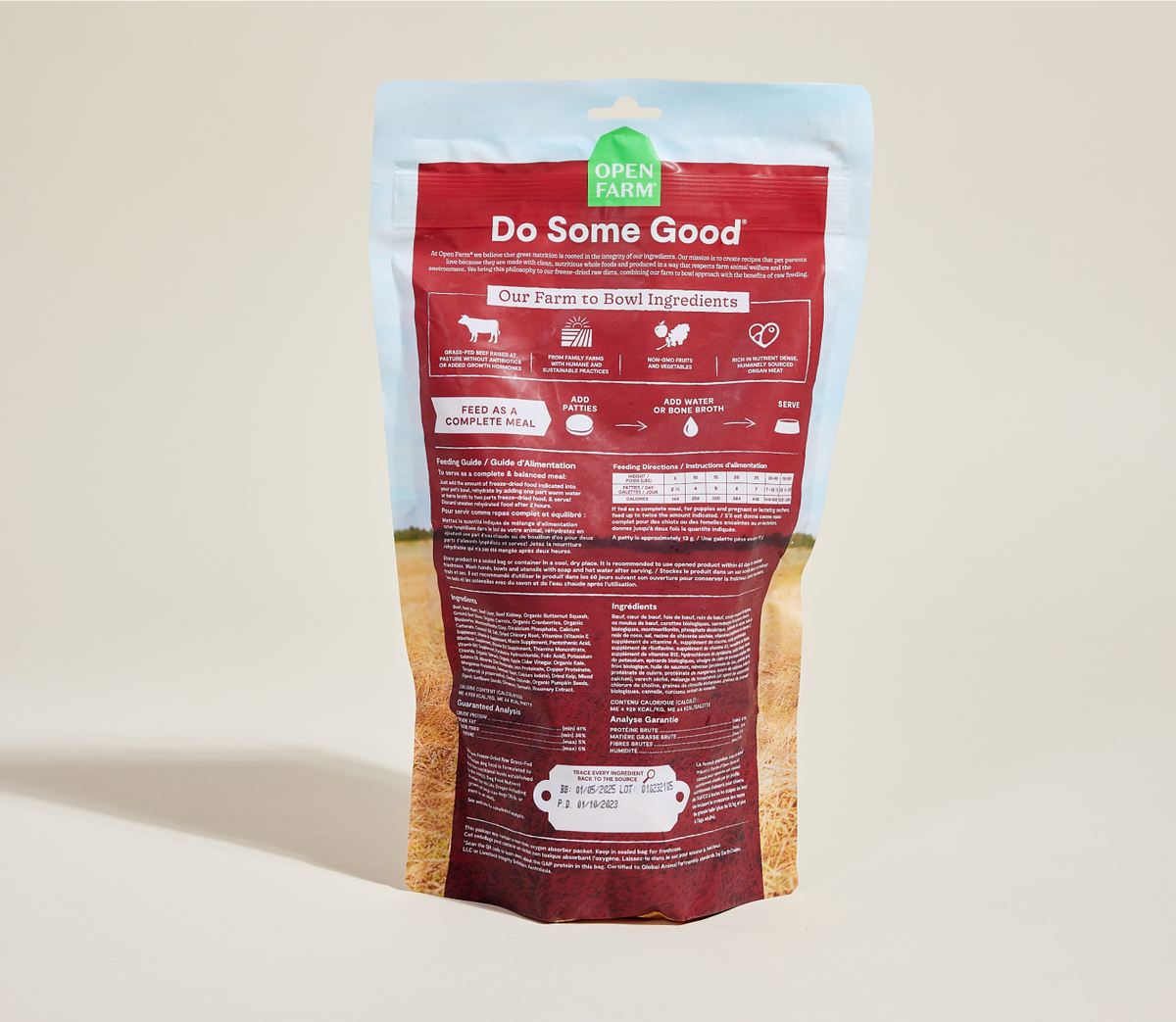 Freeze-Dried Raw Grass-Fed Beef Patties for Dogs - 95% Beef, Organ & Bone