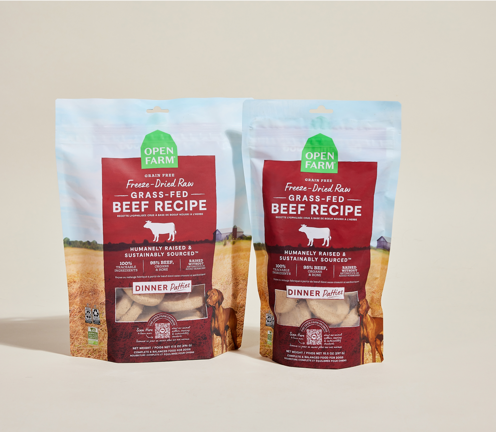 Freeze-Dried Raw Grass-Fed Beef Patties for Dogs - 95% Beef, Organ & Bone