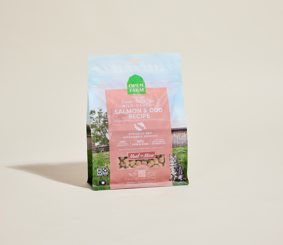 Wild Salmon & Cod Freeze-Dried Raw Morsels – Grain-Free Cat Food or Topper