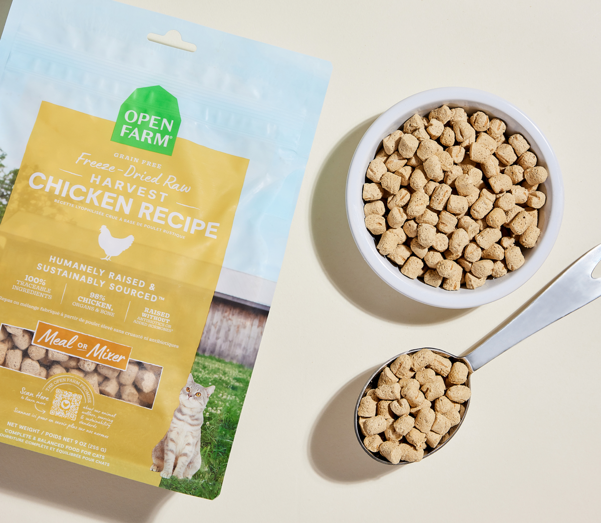 Freeze-Dried Raw Chicken Morsels for Cats – 98% Chicken Liver & Bone