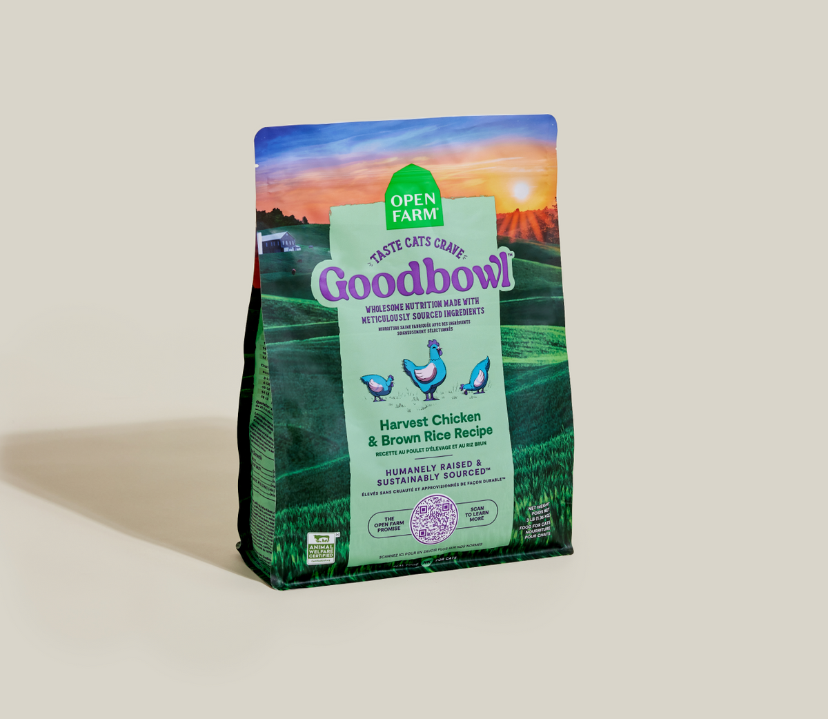 Harvest Chicken & Brown Rice Dry Cat Kibble – Antibiotic-Free Protein