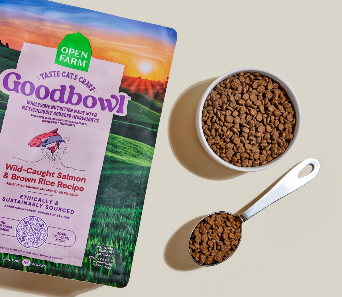 Wild-Caught Salmon & Brown Rice Cat Kibble – Protein-Rich Dry Food