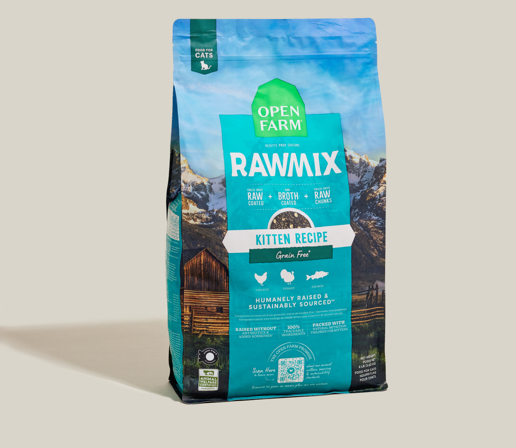 Grain-Free Chicken Turkey Salmon Kitten RawMix Kibble – DHA Raw-Coated