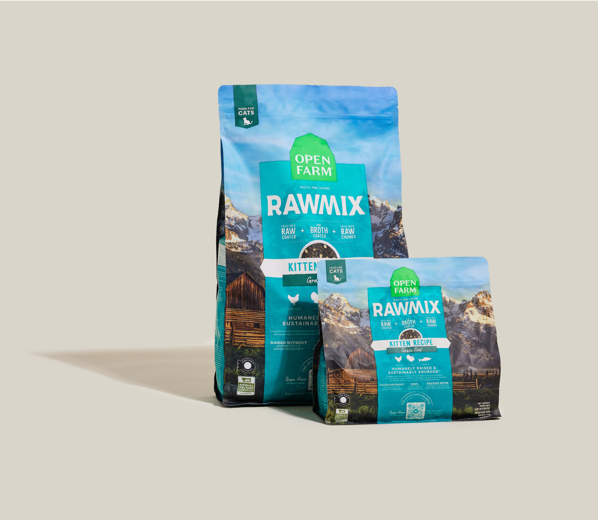 Grain-Free Chicken Turkey Salmon Kitten RawMix Kibble – DHA Raw-Coated