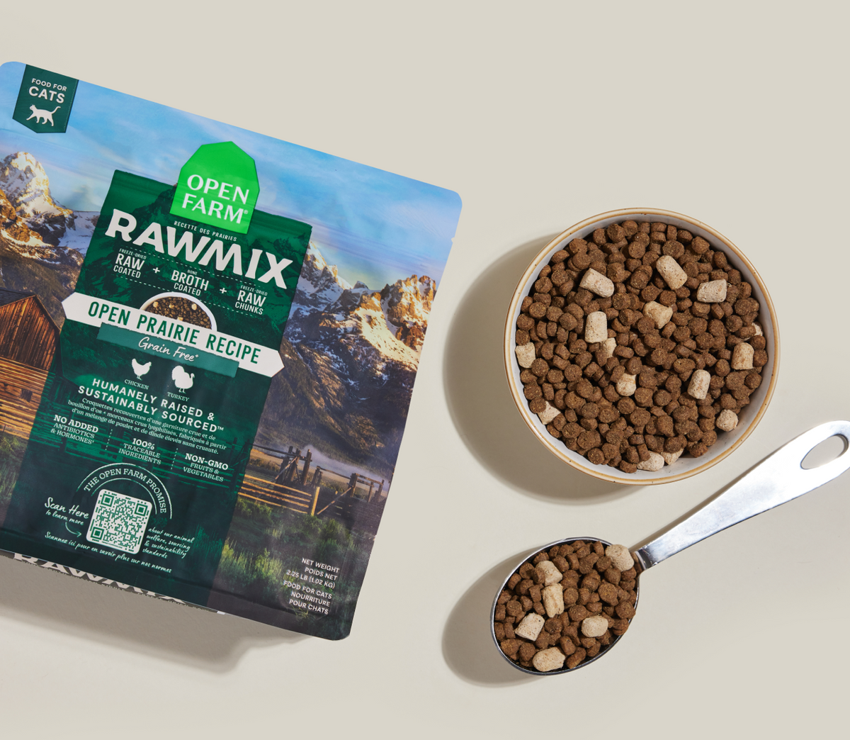 Chicken & Turkey Grain-Free Raw-Coated Cat Kibble – Freeze-Dried Bites