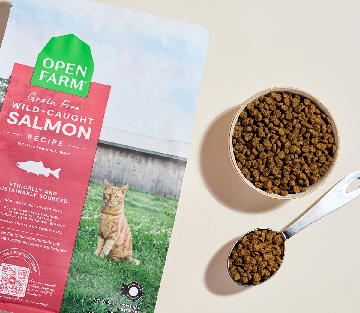 Grain-Free Wild-Caught Salmon Cat Kibble - Omega-3 & DHA Skin & Coat Meal