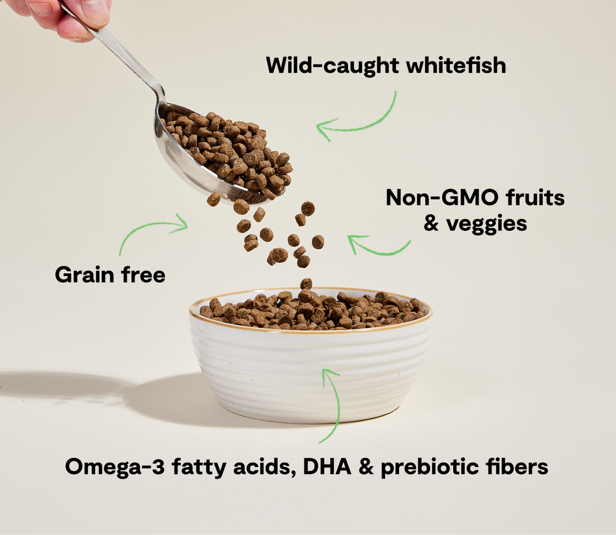 Grain-Free Wild-Caught Whitefish Cat Kibble - Omega-3 Skin & Coat Dry Food