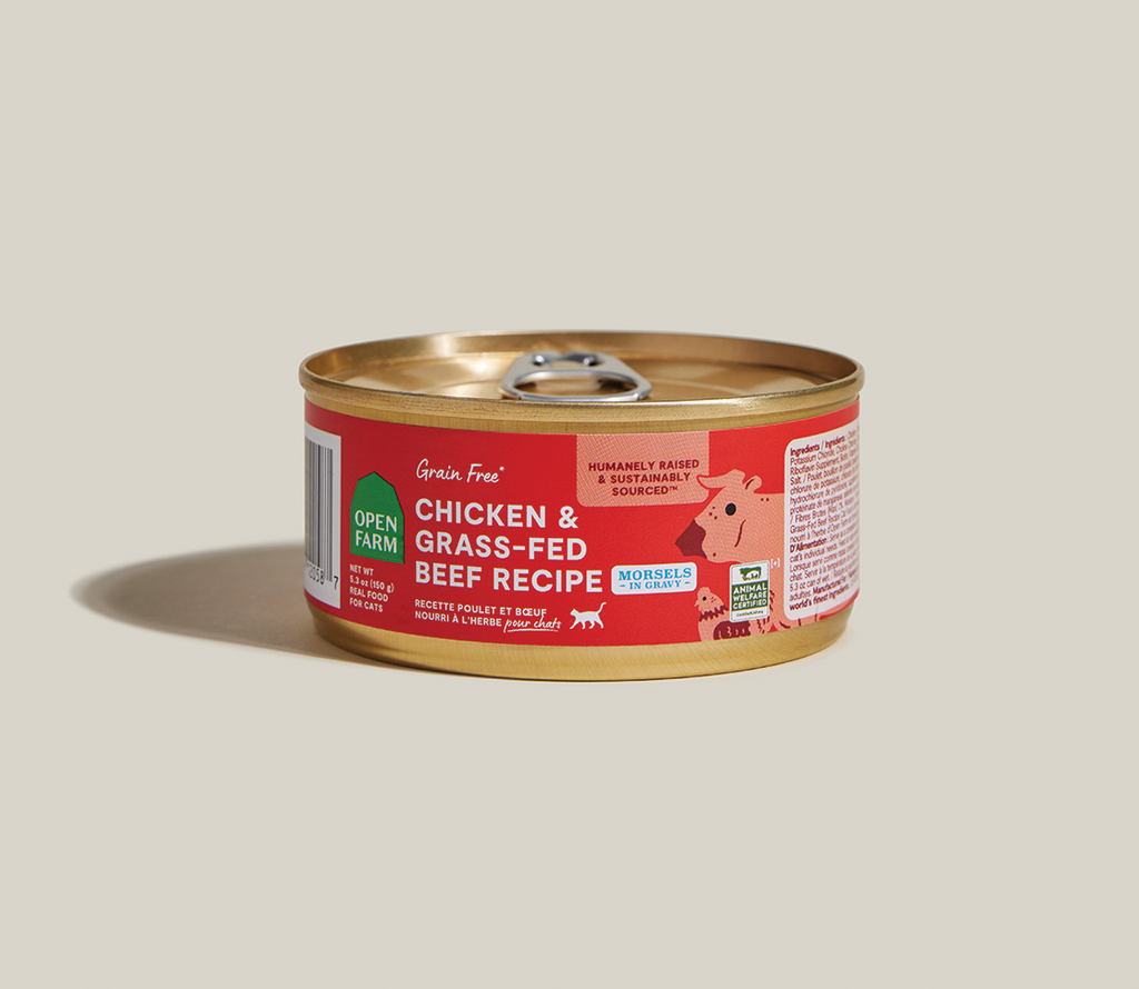 Chicken & Grass-Fed Beef Morsels in Savory Gravy for Adult & Senior Cats