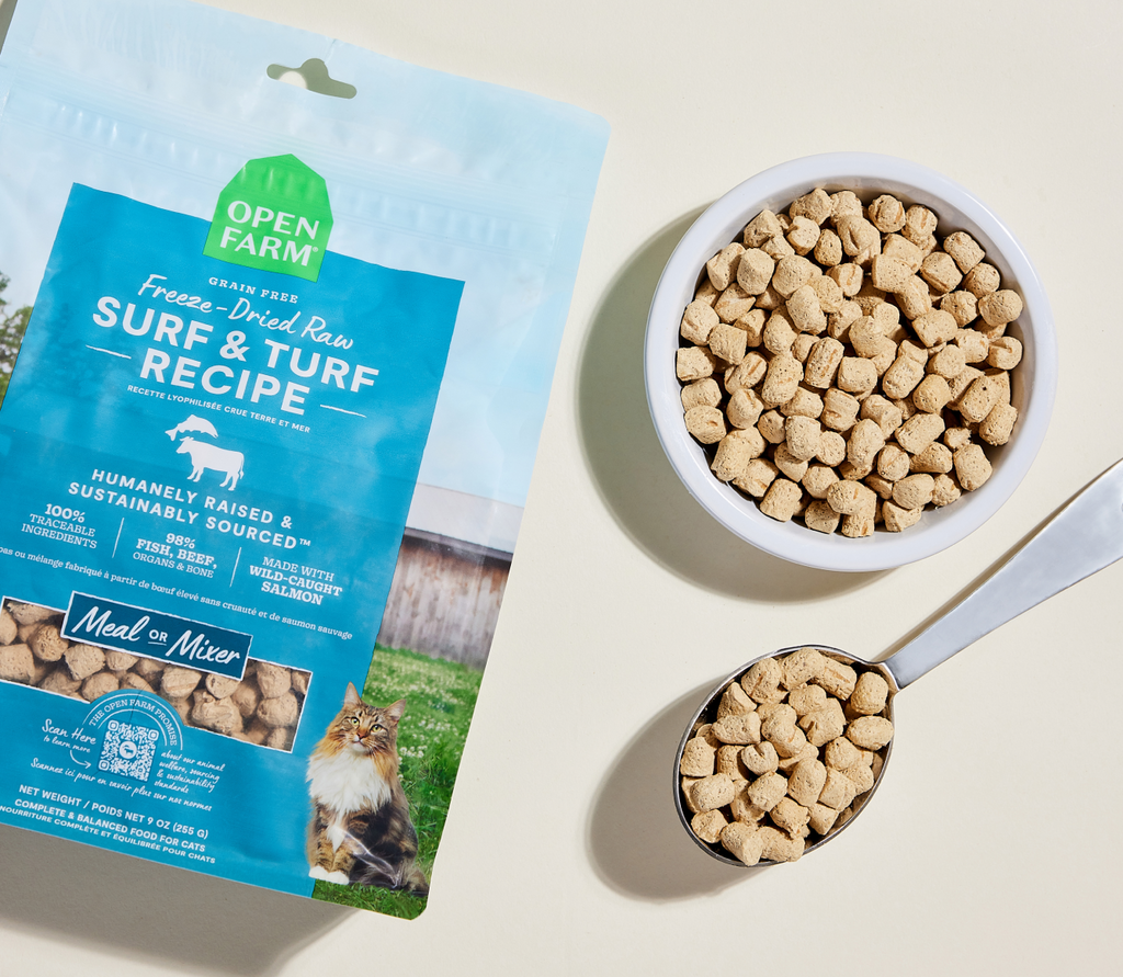 Surf & Turf Freeze-Dried Raw Morsels for Cats – 98% Beef Salmon Organ