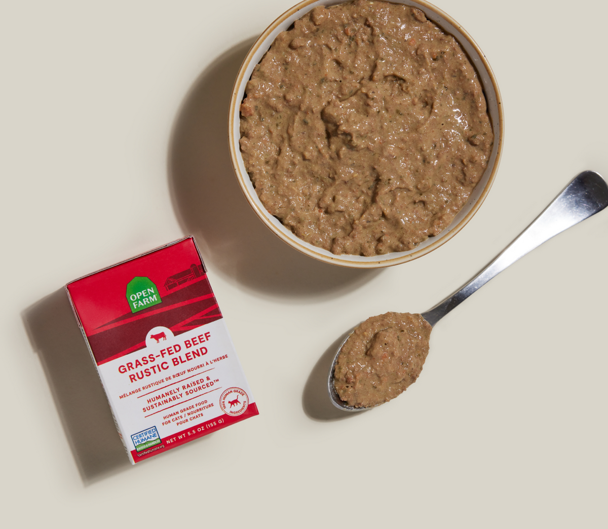Grass-Fed Beef Kettle-Cooked Rustic Blend – Grain-Free Wet Cat Food