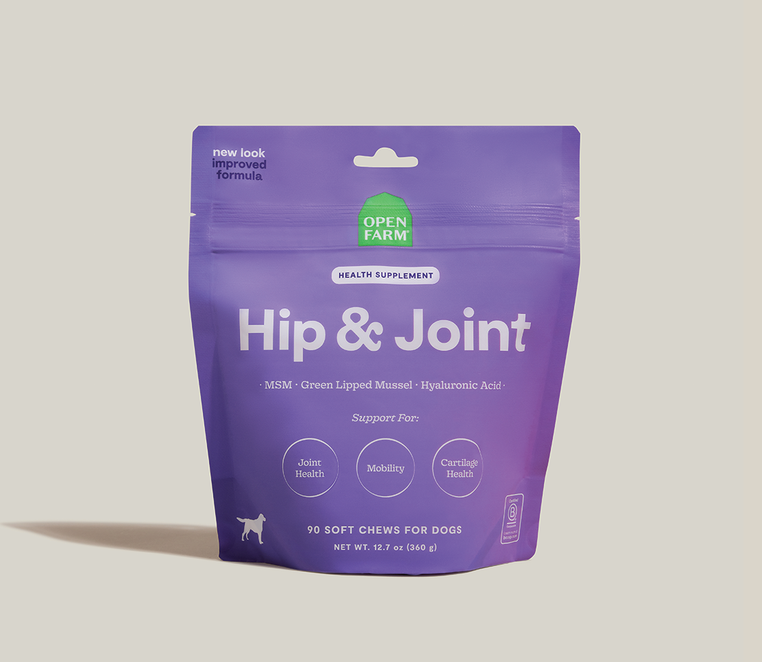 Hip & Joint Supplement Soft Chews for Dogs - MSM, Green-Lipped Mussel, HA