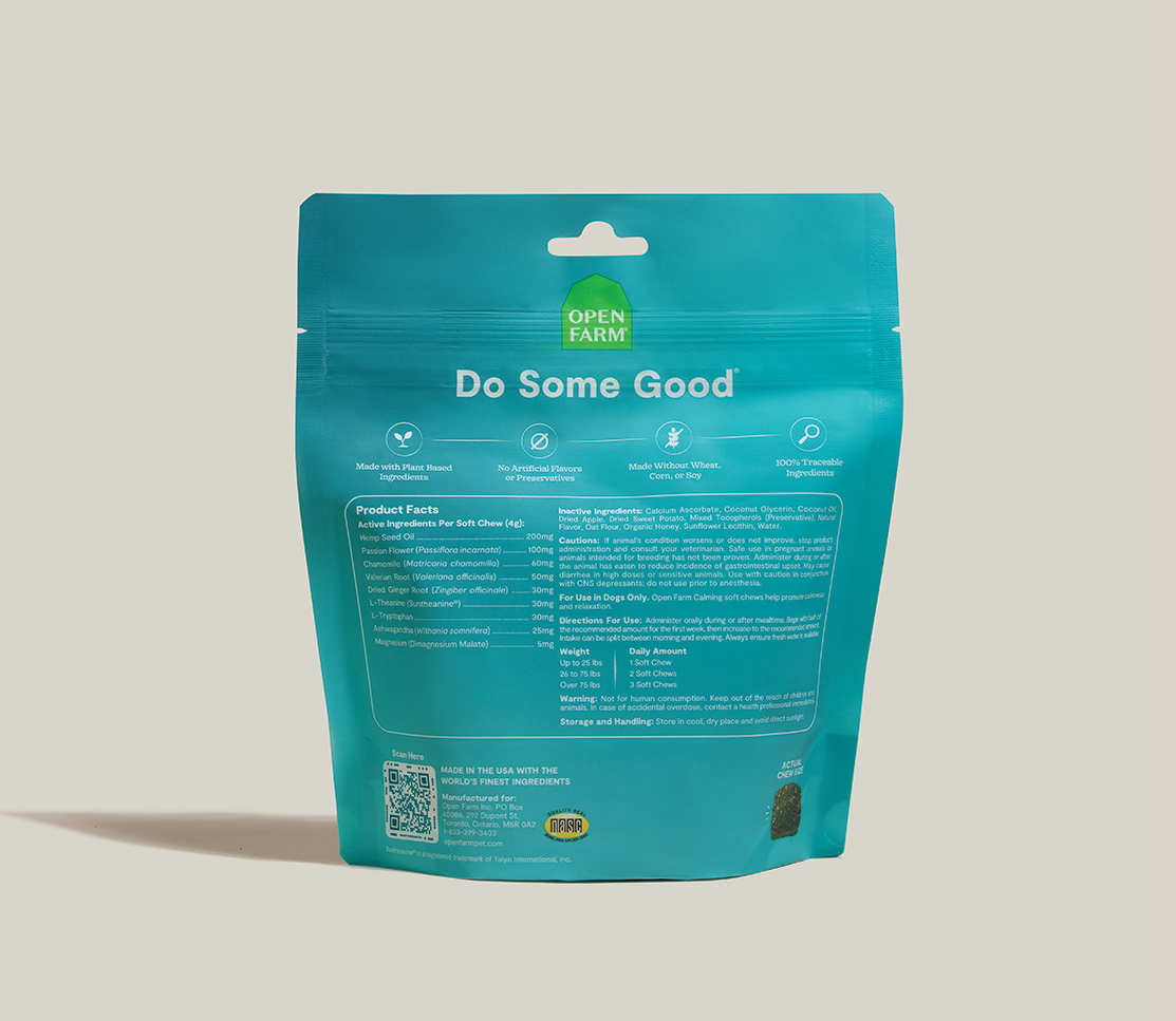 Calming Soft Chews for Dogs – Ashwagandha, Valerian & L-Theanine Relax Aid
