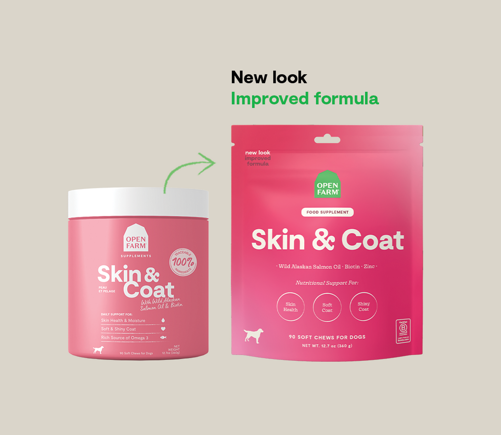 Skin & Coat Supplement Soft Chews for Dogs - Salmon Oil, Cod Liver, Biotin