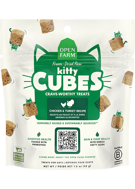 Freeze-Dried Chicken & Turkey Kitty Cubes – Grain-Free Raw Cat Treats