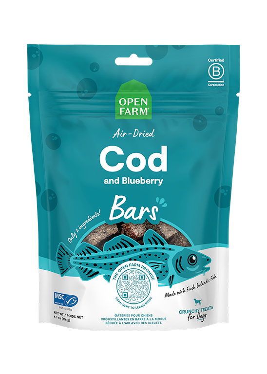 Two-Ingredient Air-Dried Cod & Blueberry Dog Treat Bars – Omega-3