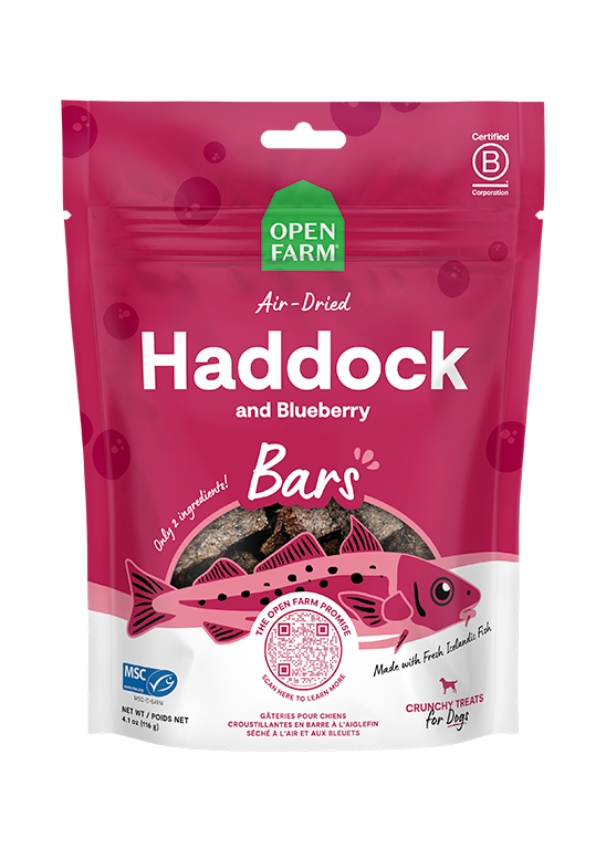 Air-Dried Haddock & Blueberry Dog Treat Bars - MSC Wild-Caught, 2 Ingredients