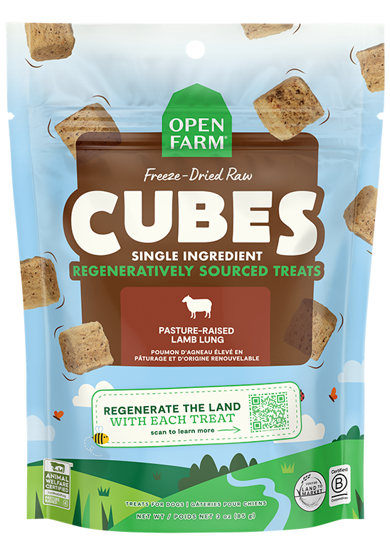 Regenerative Grassland Lamb Lung Freeze-Dried Raw Dog Treat Cubes