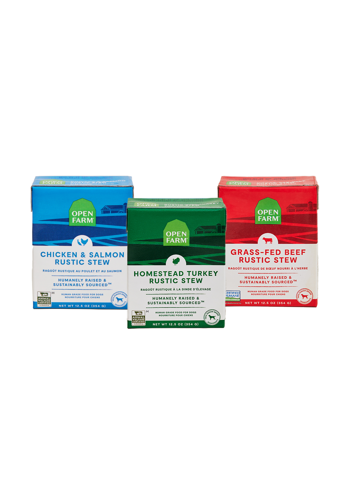 Rustic Wet Stew Variety Pack – Beef, Turkey & Chicken Salmon Dog Food Cans