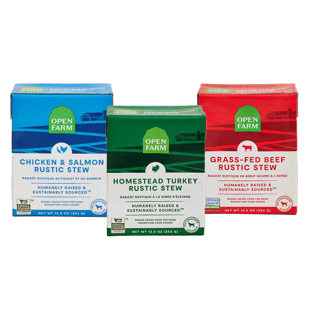 Rustic Wet Stew Variety Pack – Beef, Turkey & Chicken Salmon Dog Food Cans