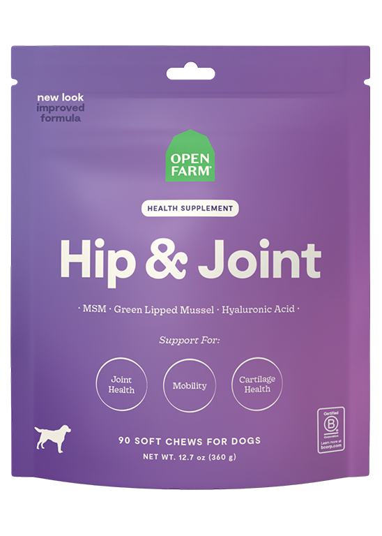 Hip & Joint Supplement Soft Chews for Dogs - MSM, Green-Lipped Mussel, HA