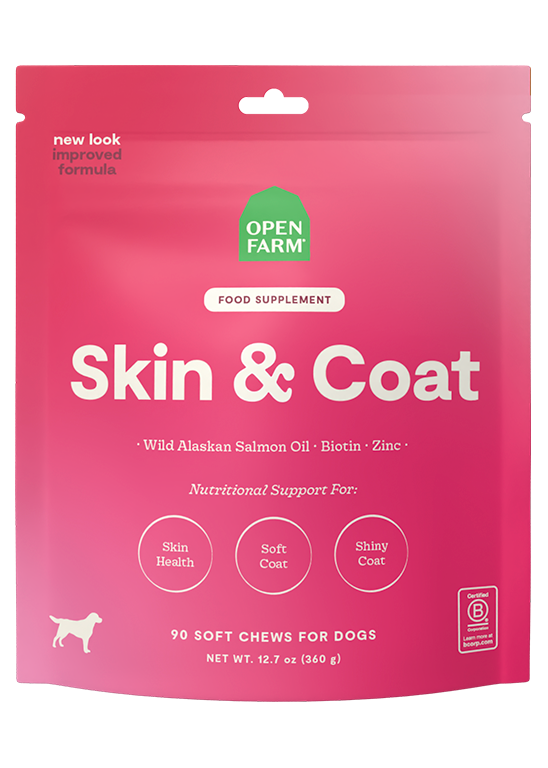 Skin & Coat Supplement Soft Chews for Dogs - Salmon Oil, Cod Liver, Biotin