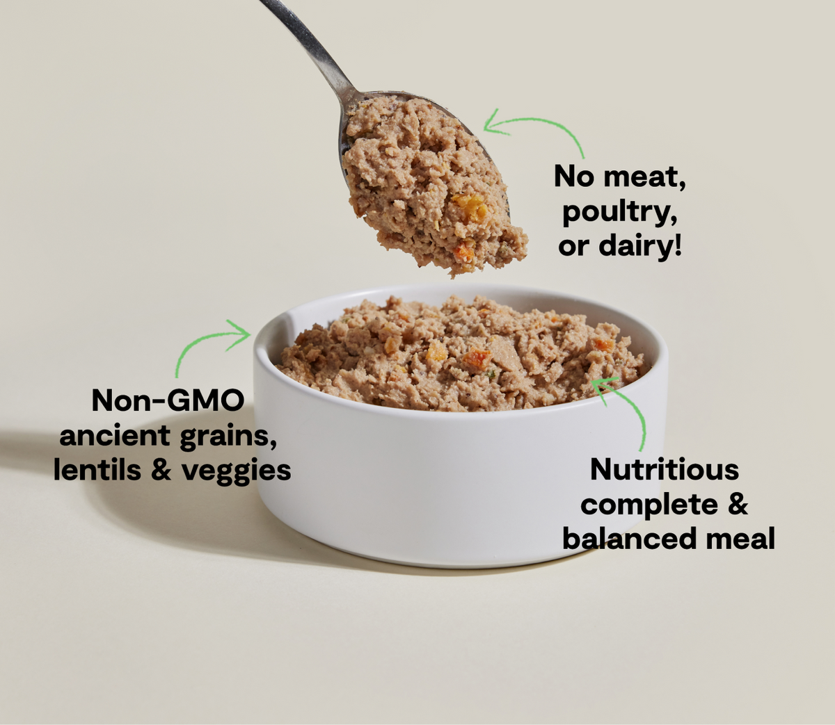 Plant-Based Wet Dog Pate with Ancient Grains - Meat-Free, Complete & Balanced