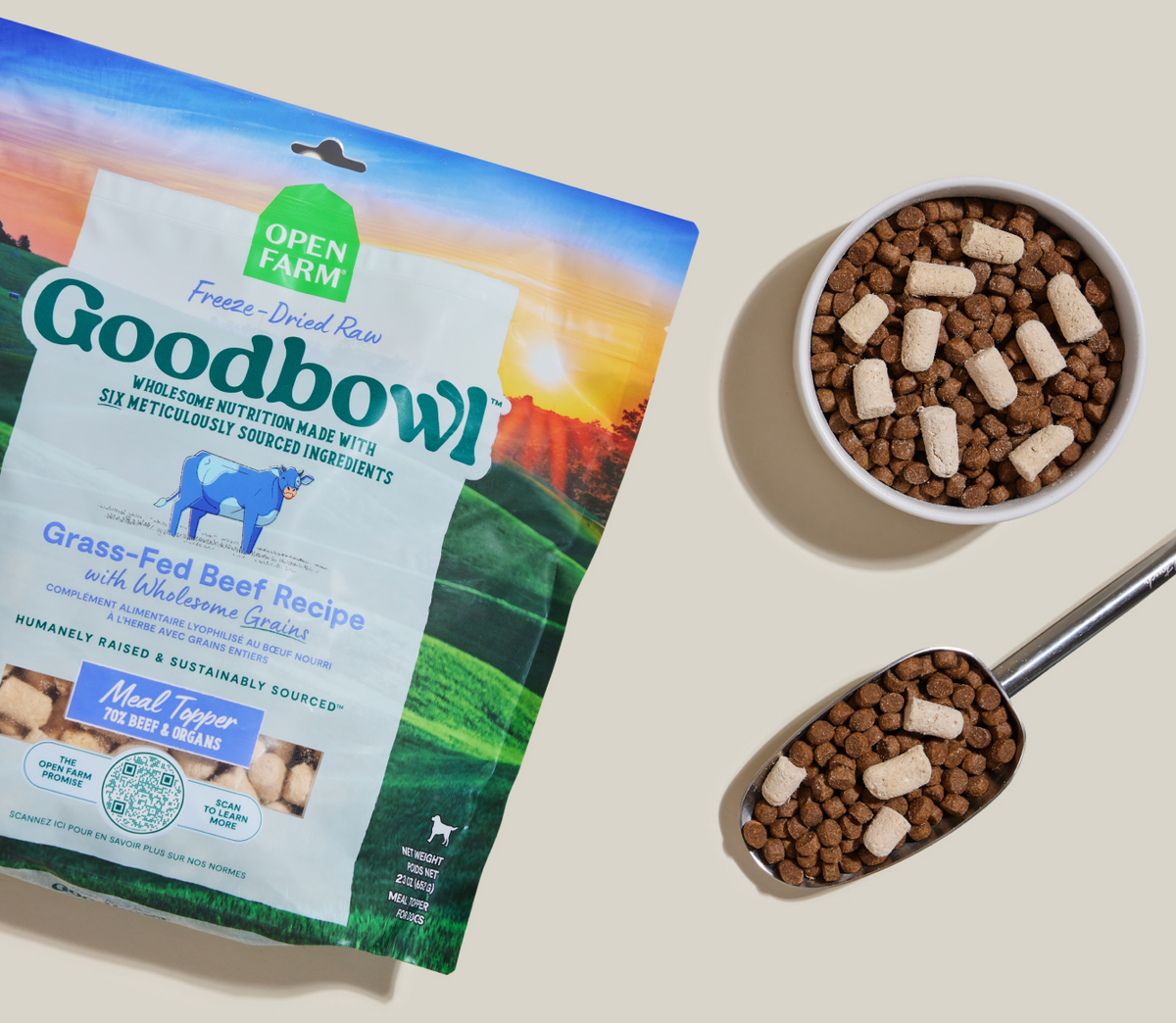 Grass-Fed Beef Freeze-Dried Raw Morsel Topper – 6-Ingredient Dog Mixer