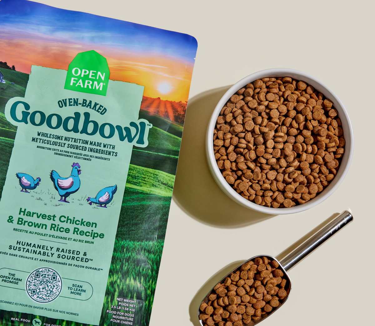 Oven-Baked Chicken & Brown Rice Dog Kibble - Complete Everyday Dry Food