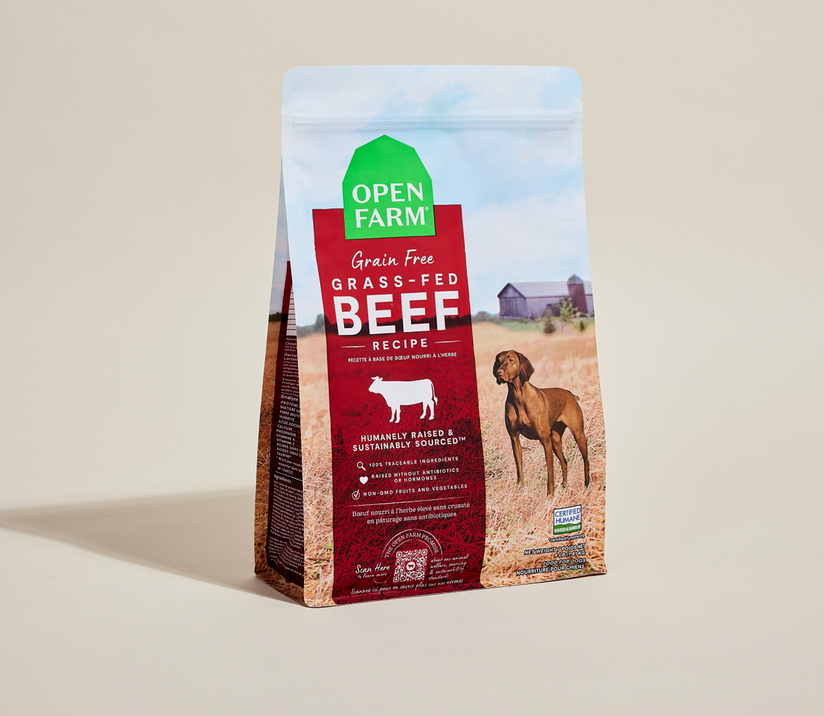 Grass-Fed Beef Dog Kibble – Grain-Free, Pumpkin & Sweet Potato, Traceable